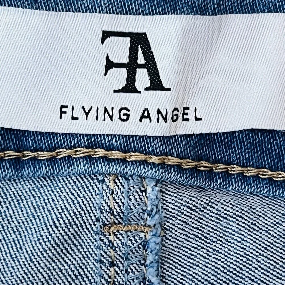 NWT FLYING ANGEL Women's Blue Jeans Size 9/29 Flower Embroidery Boot Cut Stretch - Picture 9 of 15